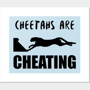 Cheetah Flyball Black Posters and Art